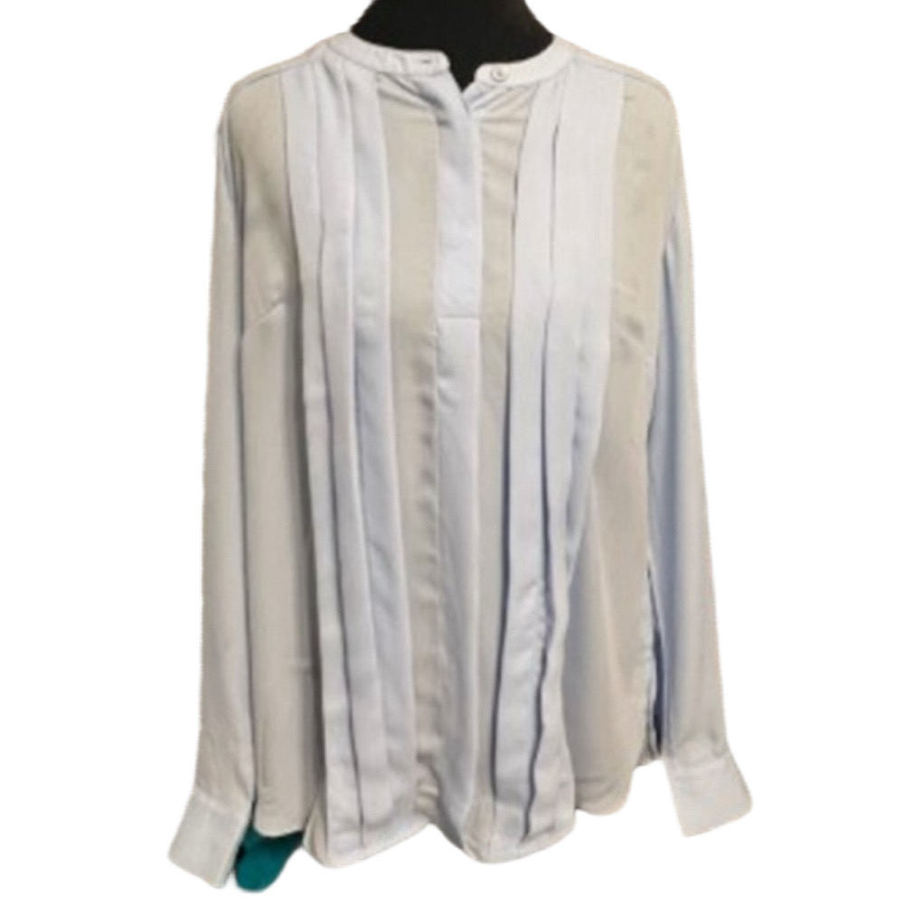 Elie Tahari Light Blue Pleated Blouse - Picture 1 of 7